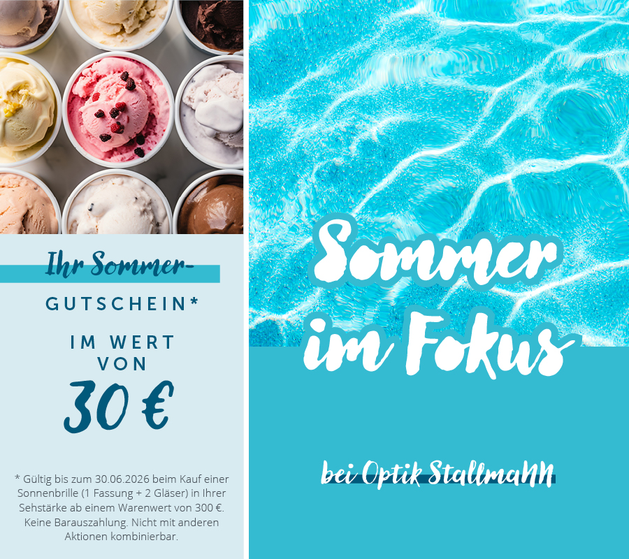 Sommer im Fokus Gutschein im Wert von 30 Euro bei Optik Stallmann